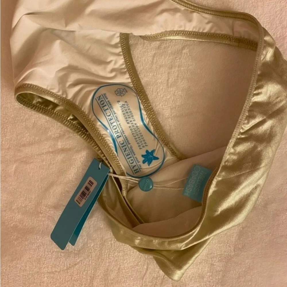 MELISSA ODABASH Ibiza Cut Out One Piece Swimsuit Metallic Effect Gold US M NWT - Picture 10 of 15